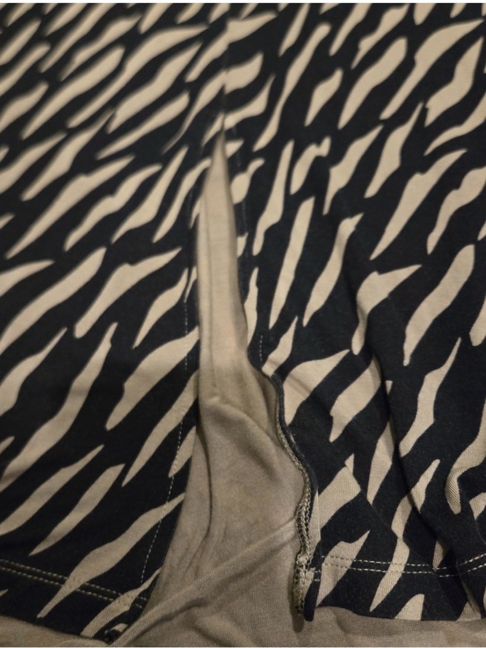 Soft Surroundings Black and Cream Abstract-Print Wrap Maxi Dress - Picture 6 of 10